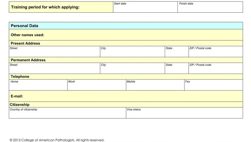 stage 2 to entering details in cap application form meaning