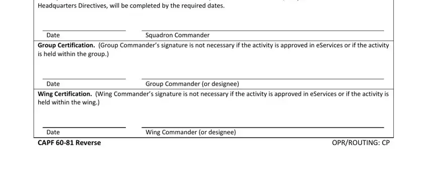 step 4 to entering details in cap form 31