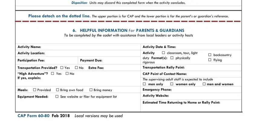 Completing civil air patrol cadet permission slip stage 2