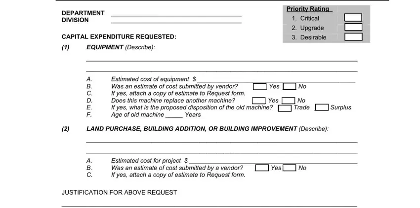 part 1 to filling out capital expenditure request form template excel
