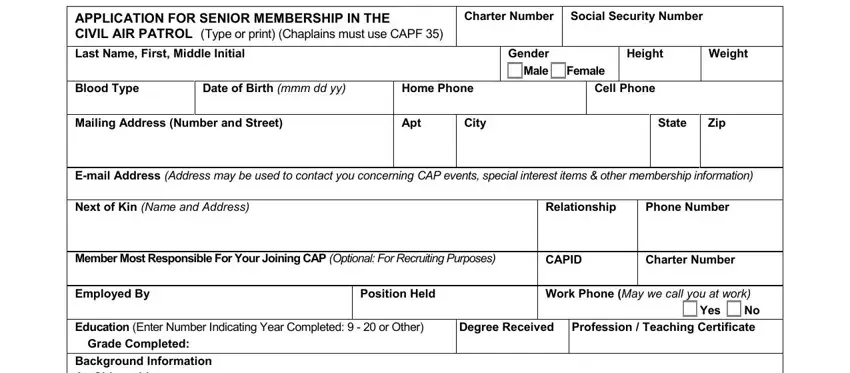 portion of fields in capf 12