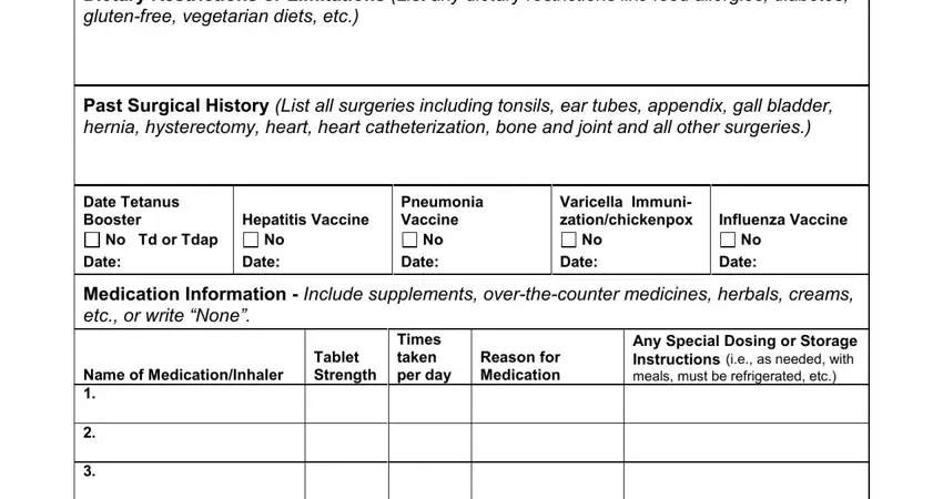 Filling out capf 160 part 3