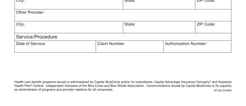 part 2 to filling out provider capital blue cross appeals form