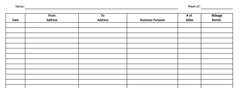 stage 1 to filling out caps mileage form