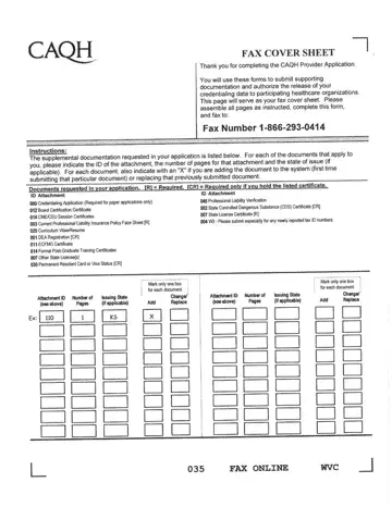 Caqh Fax Cover Sheet Form Preview