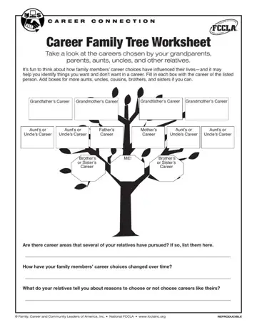 Career Family Tree Worksheet Form Preview