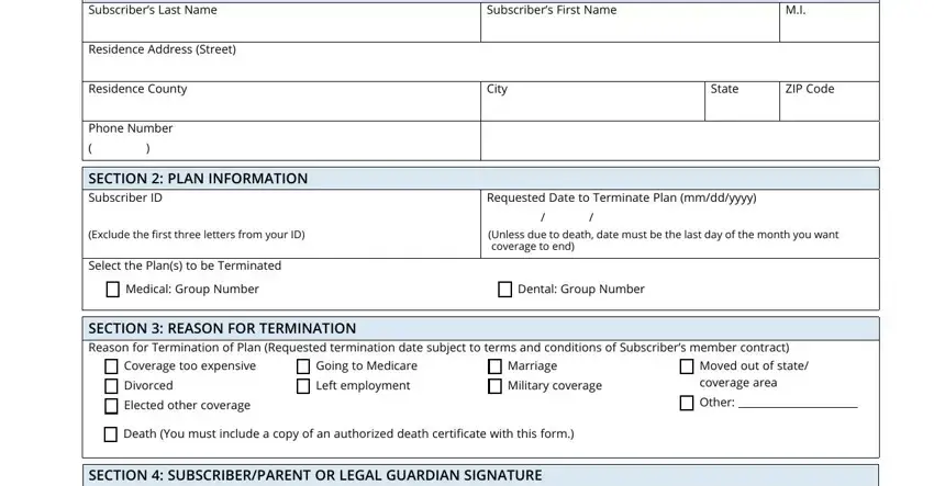 part 1 to completing carefirst cancellation form