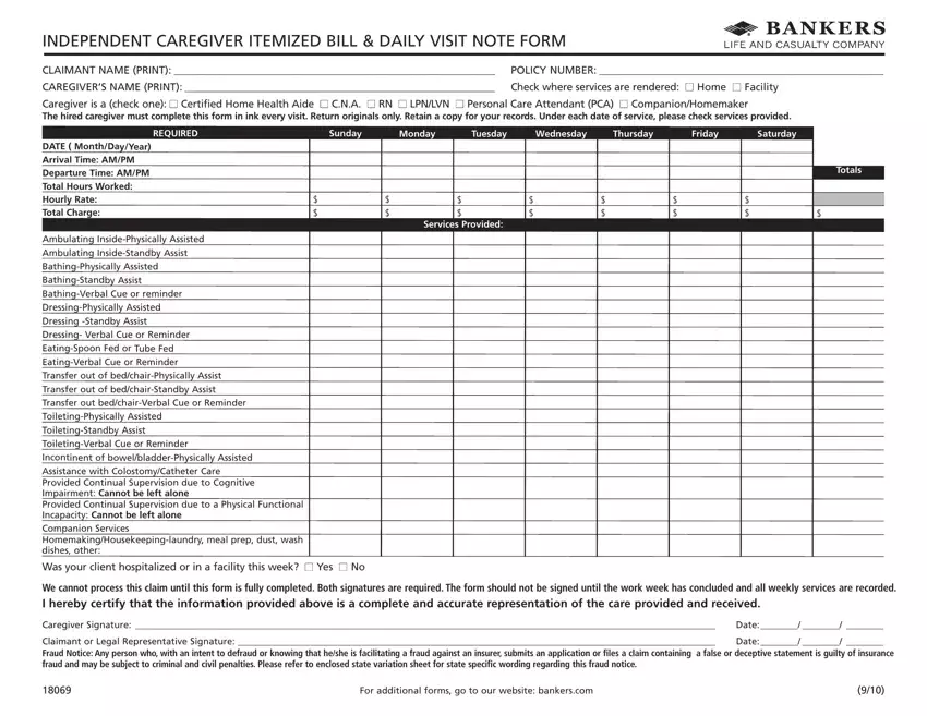 Caregiver Daily Log Template ≡ Fill Out Printable PDF Forms Online