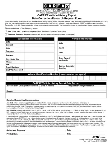 CARFAX Form Preview