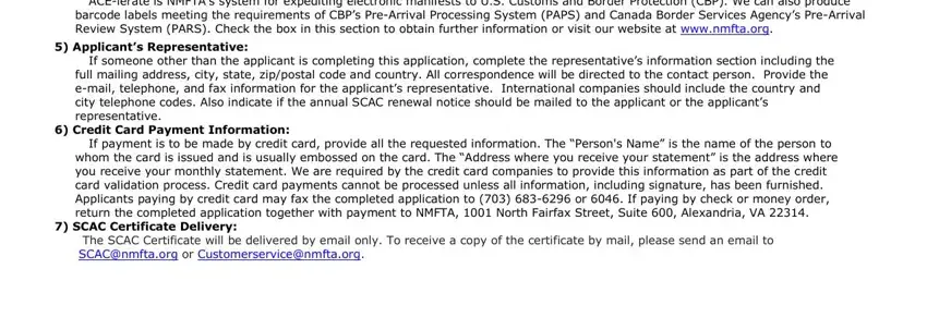 scac code search ACElerate is NMFTAs system for, Applicants Representative, If someone other than the, full mailing address city state, Credit Card Payment Information, If payment is to be made by credit, SCAC Certificate Delivery, The SCAC Certificate will be, and SCACnmftaorg or blanks to fill out