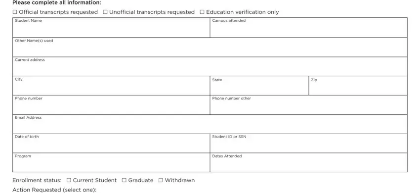 completing carrington college tax form step 1