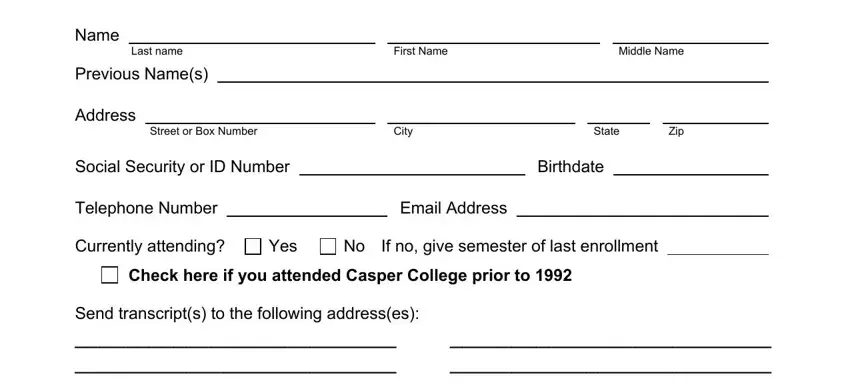 stage 1 to writing casper community college transcripts