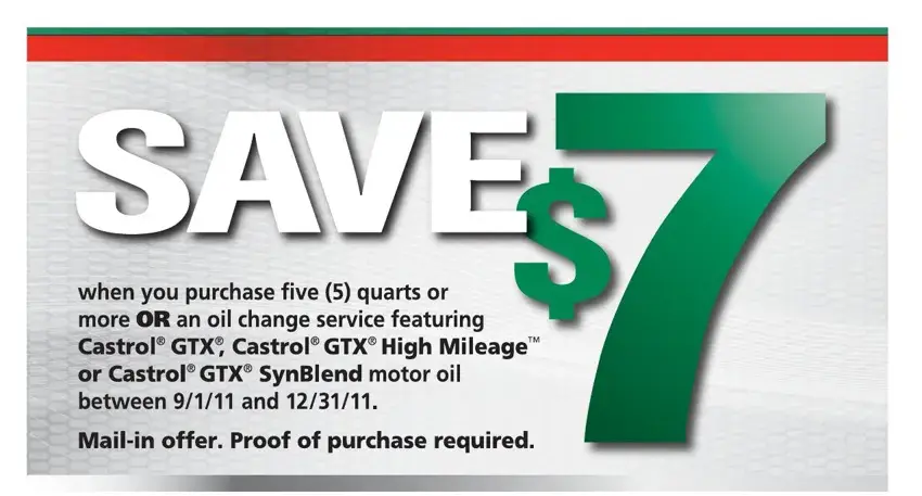 castrol oil coupon