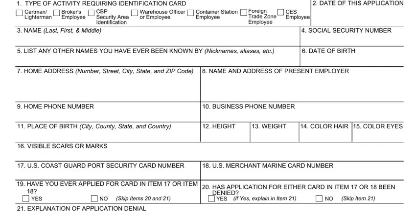 step 1 to writing 3078 cbp form