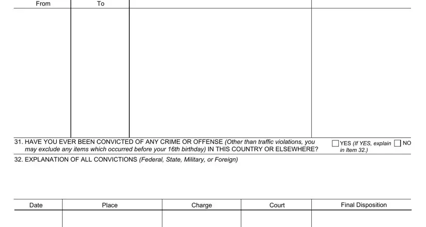 Filling in 3078 cbp form stage 4