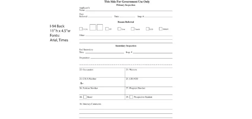 Filling out cbp form i 94 part 3