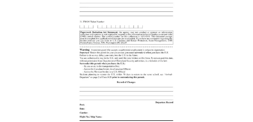 Filling out cbp form i 94 stage 4