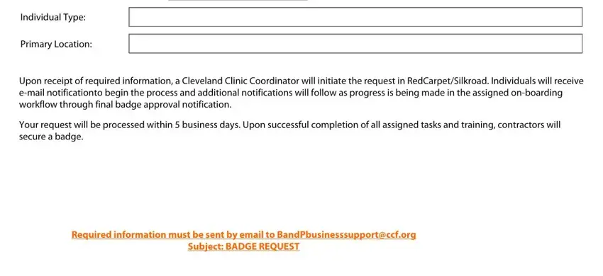 ccf silkroad Individual Type, Primary Location, Upon receipt of required, Your request will be processed, and Required information must be sent fields to complete