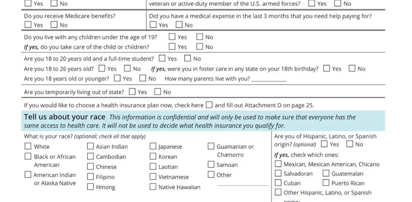 Filling out california health insurance form part 5