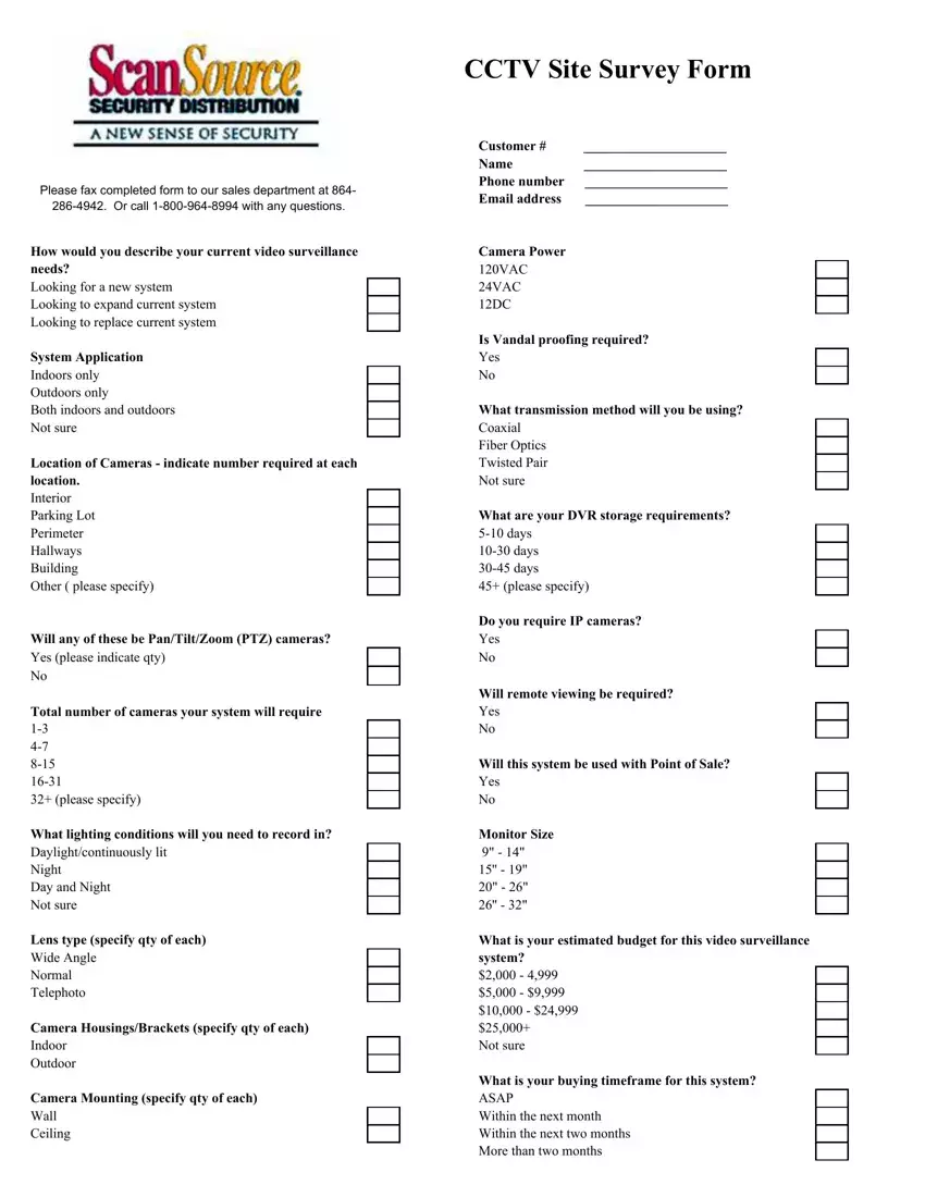 Cctv Survey Form first page preview