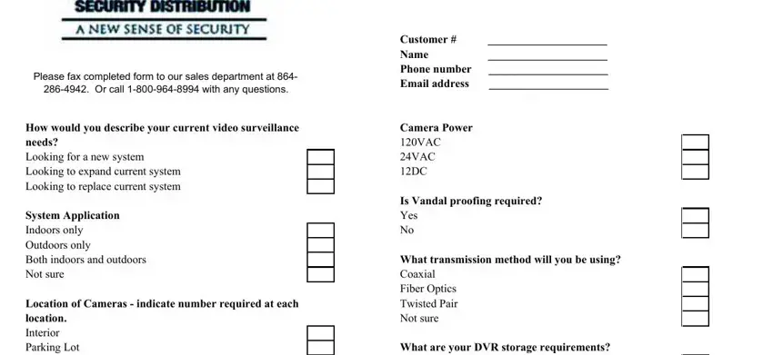 filling out cctv site survey questionnaire part 1