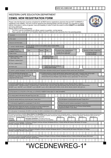 Cemis New Registration Form Preview