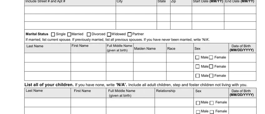 Filling out virginia central registry step 2