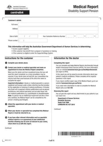 Centrelink Medical Certificate Form Preview