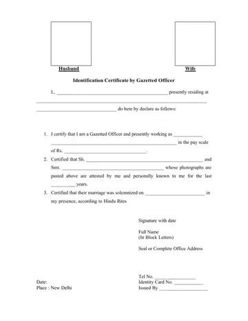 Certificate By Gazetted Officer Form Preview