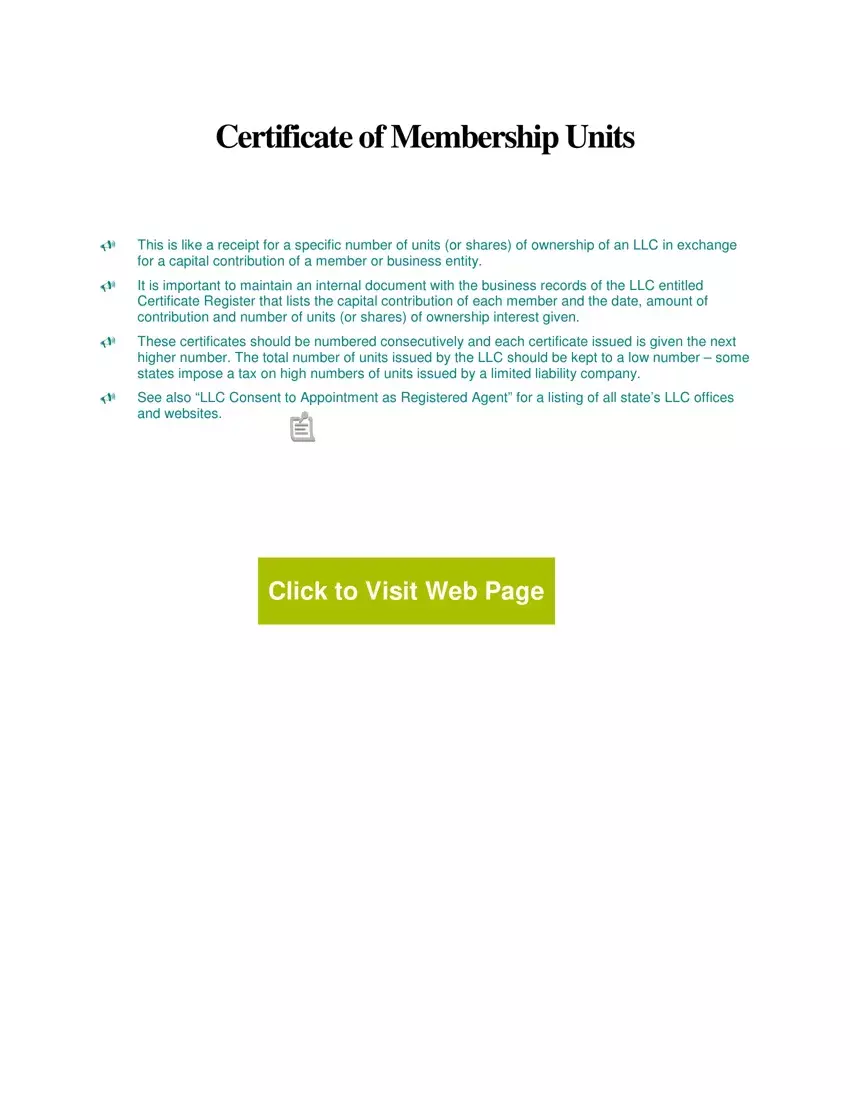 Certificate Membership Units first page preview