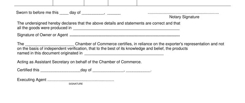 stage 2 to entering details in certificate of origin template