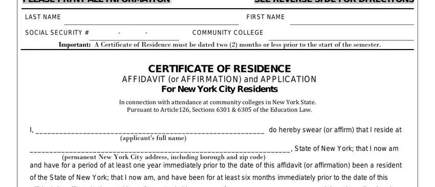 entering details in residence lancaster county form step 1