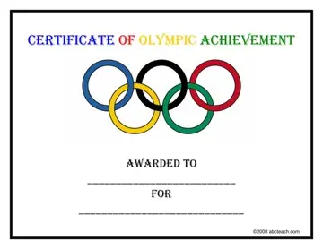 Certificate Olympic Form Preview