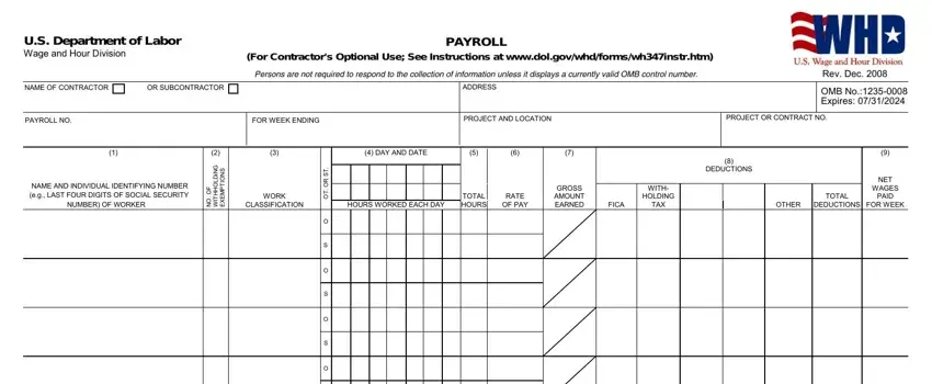 stage 1 to filling out wh department online