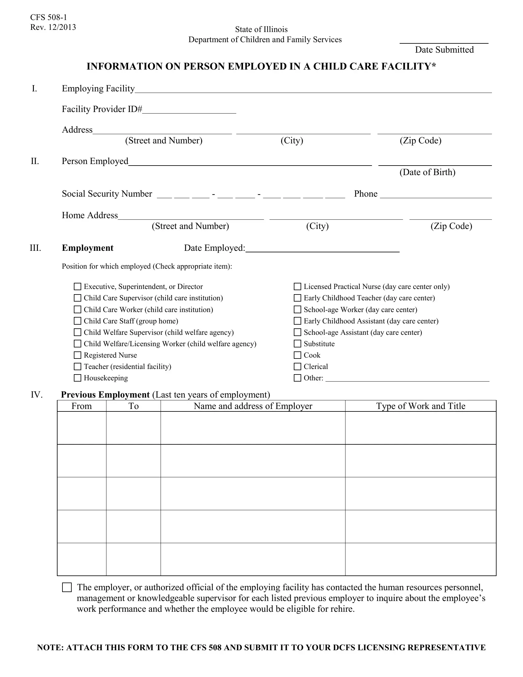 Cfs 508 1 Form Fill Out Printable PDF Forms Online