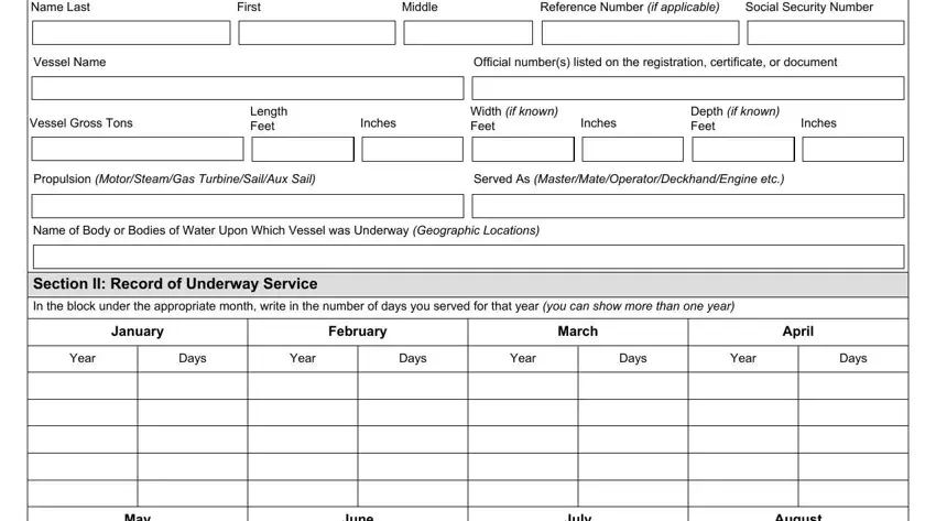 uscg sea service form gaps to complete