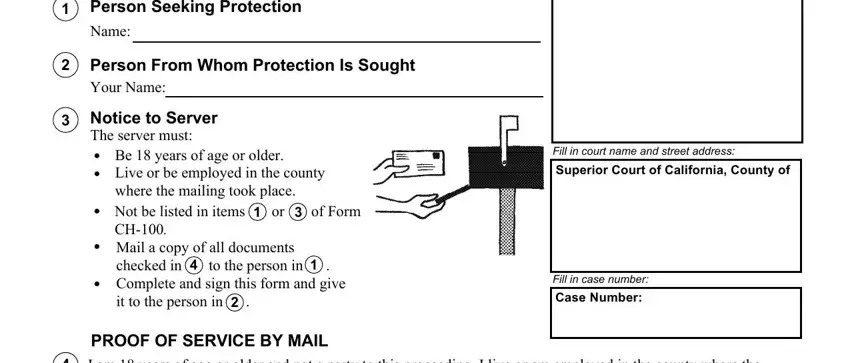 example of fields in ca ch 250 form