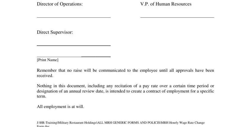 employee payroll raise form Date: Name of Employee: Date of fields to fill out
