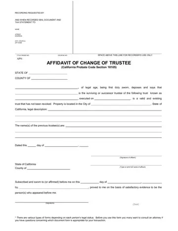 Change Trustee Form Preview