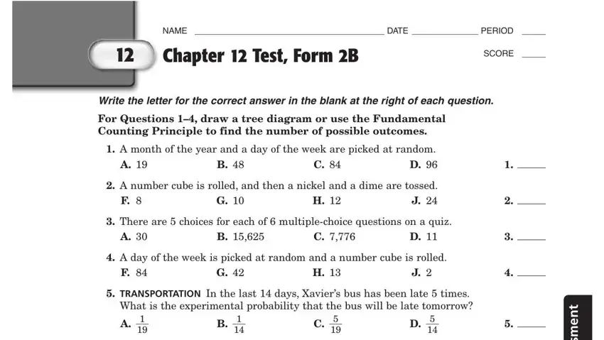 chapter 12 test form 1 answers fields to complete