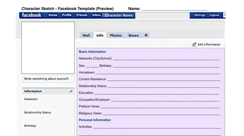 facebook profile info template