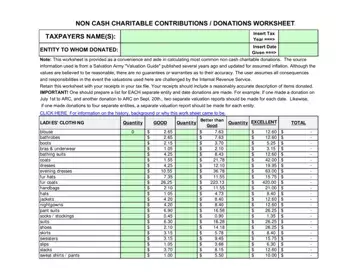 Charitable Worksheet Preview