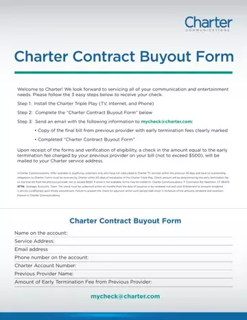 Charter Contract Buyout Form Preview