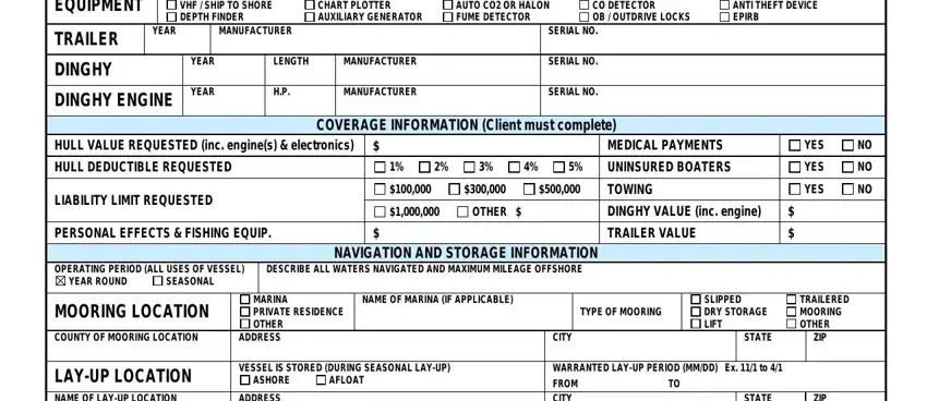 Finishing fillable boat insurance acord application part 2