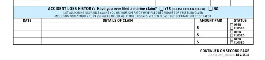 stage 3 to finishing fillable boat insurance acord application