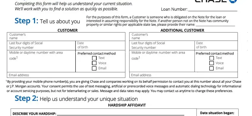 stage 1 to completing 2019 chase form