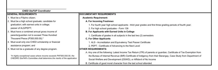 stage 3 to completing ched scholarship application form