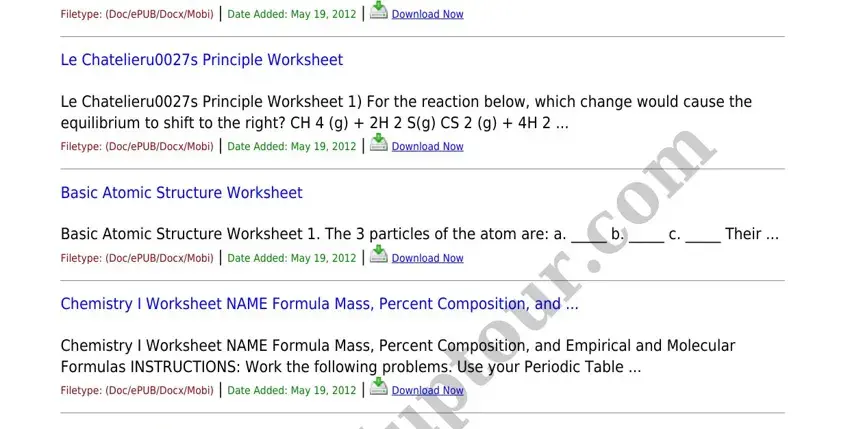 chemistry if8766 Basic Atomic Structure Worksheet, Basic Atomic Structure Worksheet, Worksheet Naming Molecular, Download Now, Le Chatelierus Principle Worksheet, Le Chatelierus Principle Worksheet, Download Now, Chemistry I Worksheet NAME Formula, Chemistry I Worksheet NAME Formula, Download Now, and wdialu pto urco m blanks to fill