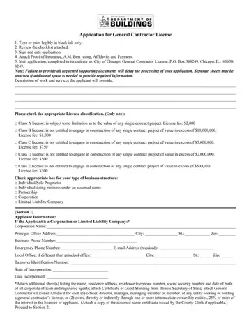 Chicago Application General License Form Preview