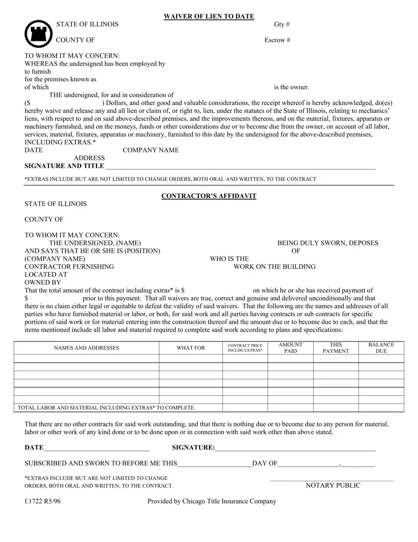 Chicago Title Waiver Format first page preview
